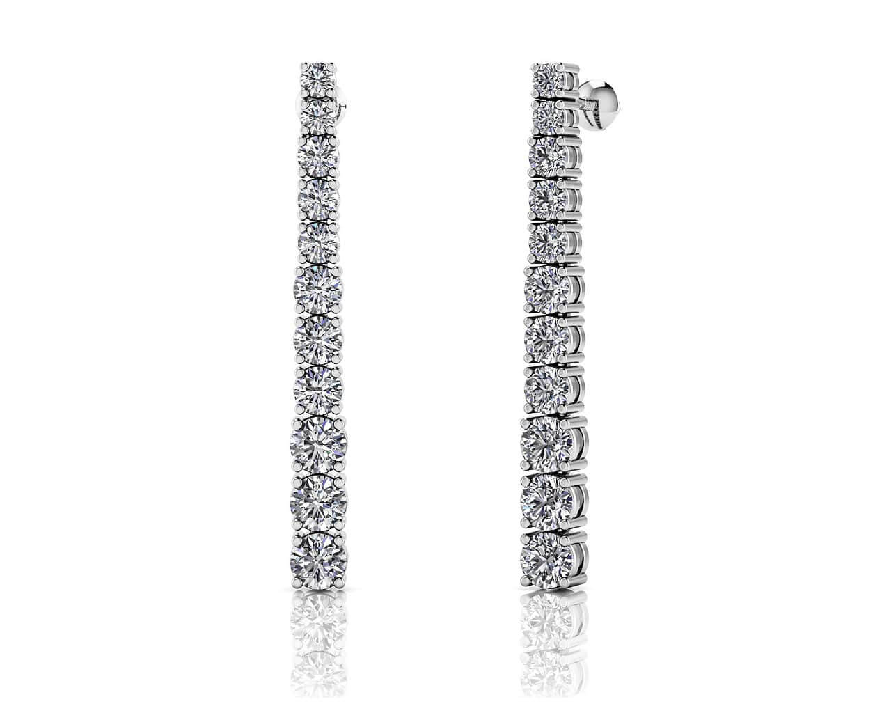 Glistening Diamond Graduated Dangle Drop Earrings Diamond with 2.08 ct.(finished)